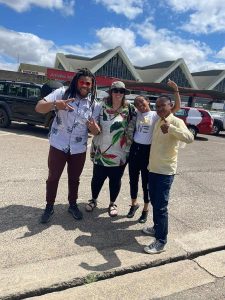 Family Celenavotel arrived in the airplane station