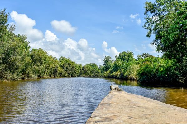 Boat crossing on calm waters